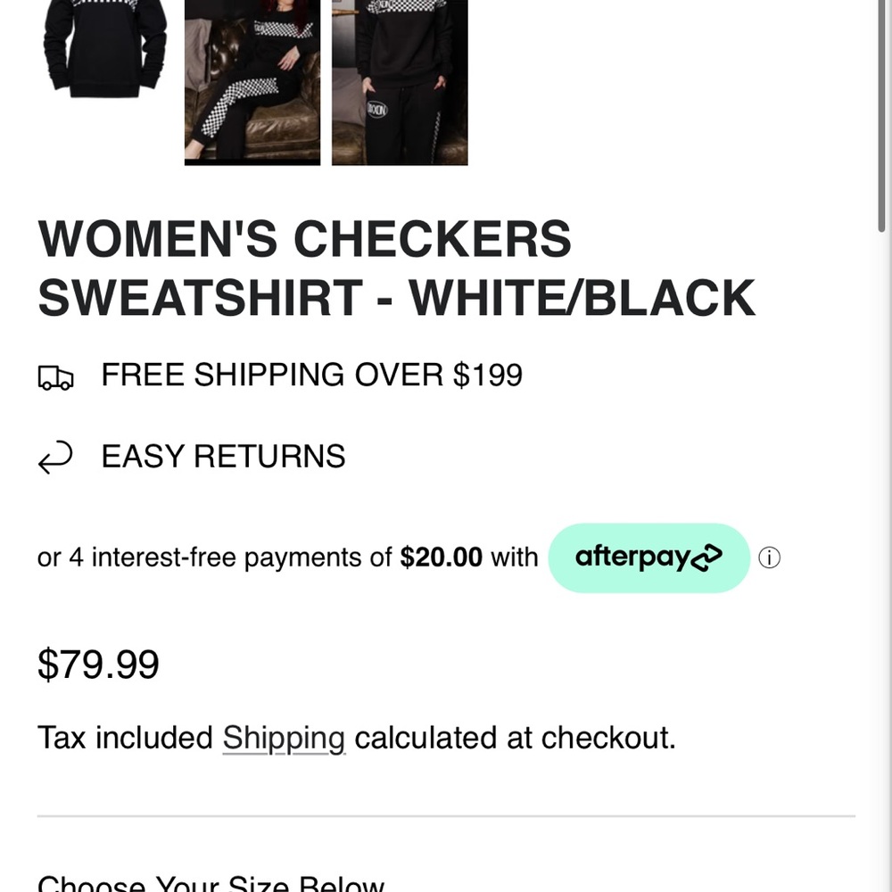 DIXXON Black and White Checkered Sweatshirt - Picture 6 of 6